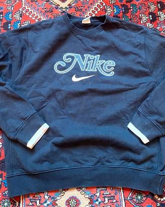 Nike felpa girocollo vintage logo blu navy L