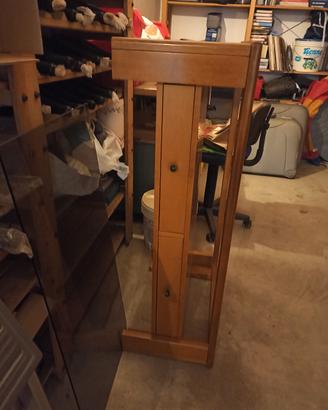 tavolino 60×110  in legno  con cristallo fumé 