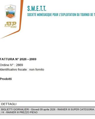 MONTE CARLO ROLEX MASTER TENNIS