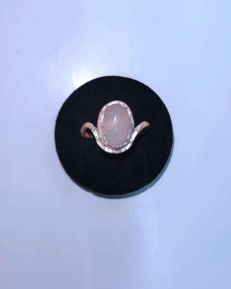 Anello fatto a mano Agata rosa lavoro artigianale 