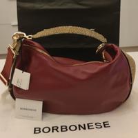 BORBONESE Borsa pelle borgogna + tapiro