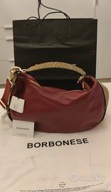 BORBONESE Borsa pelle borgogna + tapiro