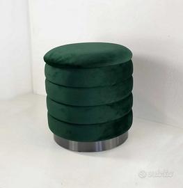 Pouf contenitore poggiapiedi tavolino verde