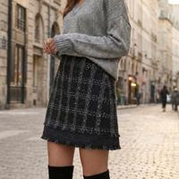 Minigonna bouclè lana denim la coccinella m