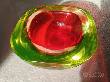 ciotola geode di Murano vetro sommerso all'uranio