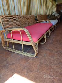 2 divani letto in rattan 1950