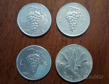 5 / 10 Lire Repubblica Italiana 