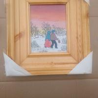 QUADRO NAIF-INVERNO/TRAMONTO PITTORE VIANEC 61/100