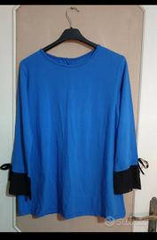 Maglia a maniche lunghe con voilant neri
