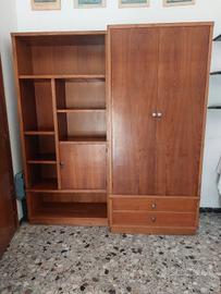 armadio e cassettiera anni 60 ciliegio