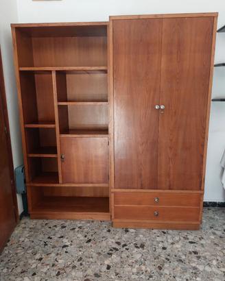 armadio e cassettiera anni 60 ciliegio