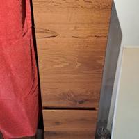 MOBILE COLONNA SOSPESA LEGNO RIPIANI CRISTALLO