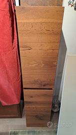 MOBILE COLONNA SOSPESA LEGNO RIPIANI CRISTALLO