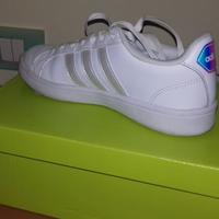 Scarpe Adidas cloudfoam avvantaggiato bianche