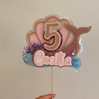 Topper Cake Personalizzato Sirena