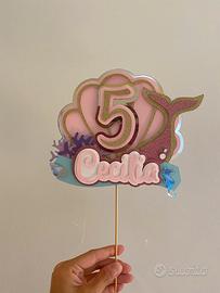 Topper Cake Personalizzato Sirena