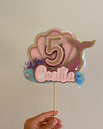 Topper Cake Personalizzato Sirena