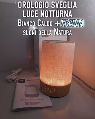 Orologio Sveglia Lampada Stoffa suoni naturali
