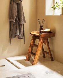 ZARA HOME: Sgabello Acacia (Nuovo con Cartellino)