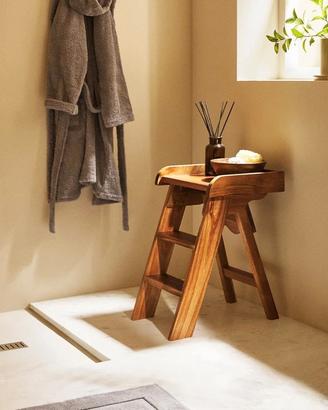 ZARA HOME: Sgabello Acacia (Nuovo con Cartellino)
