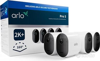 4 telecamere Arlo Pro 5  + Arlo Stazione Smart Hub