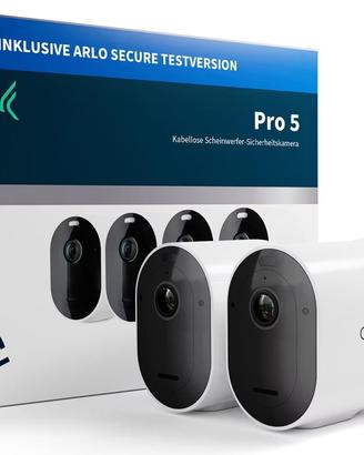 4 telecamere Arlo Pro 5  + Arlo Stazione Smart Hub