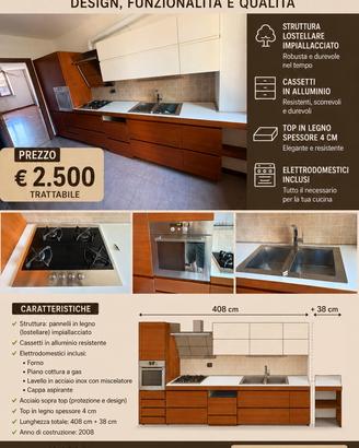 Cucina Lineare in Legno