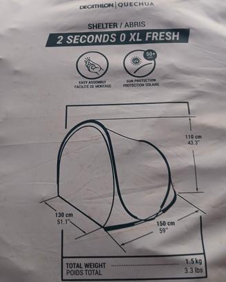 tenda parasole decathlon 2 seconds xl fresh