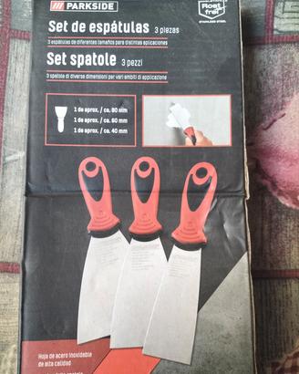 Set 3Spatole Acciaio inox Parkside nuovo Sigillato