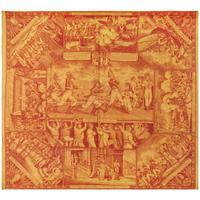 Antica stampa su stoffa contro Napoleone I - 1813