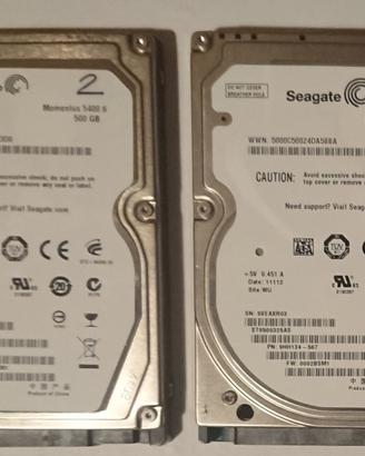 Hard Disk 2,5'' : 2 da 500 Giga, 2 da 1 Tera