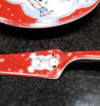 Piatto per Torta Natalizio con spatola