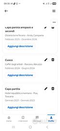 Capo partita antipasti e secondi