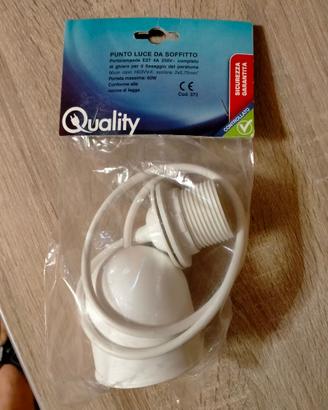 Punto luce da soffitto con 80 cm di cavo e portala