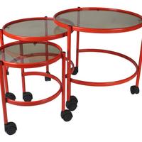 Tris Tavolini Tondi Vintage Anni 80'