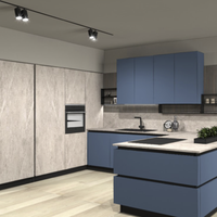 CUCINA CON GOLA A "C" + PENISOLA 250X330X245cm