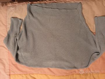 maglione azzurro pipistrello barchetta Made Italy