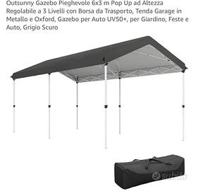 Gazebo 6x3 m senza telo copertura