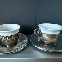 Set 2 tazzine caffe’ con piattino