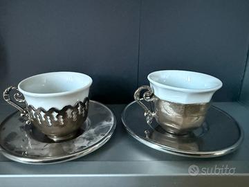 Set 2 tazzine caffe’ con piattino