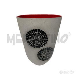 VASO SCHERZER CERAMICA SAN BERNARDO GRIGIO DISEGNO