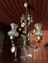 Lampadario antiquariato a 3 luci (Art.3293)
