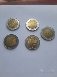 5 monete da L.500 - repubblica di s.marino euro 10