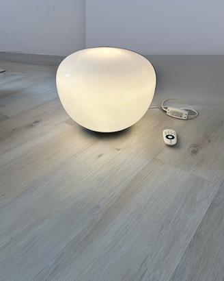 LAMPADA DA TERRA A SFERA BIANCA CON TELECOMANDO