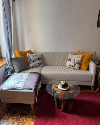 Divano linanas ikea beige angolare largh. 195 cm