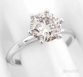 Anello oro bianco 14k con diamante fancy