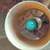 abat-jour anni 50 in legno con paralume