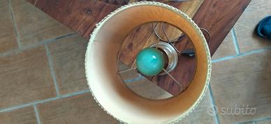 abat-jour anni 50 in legno con paralume