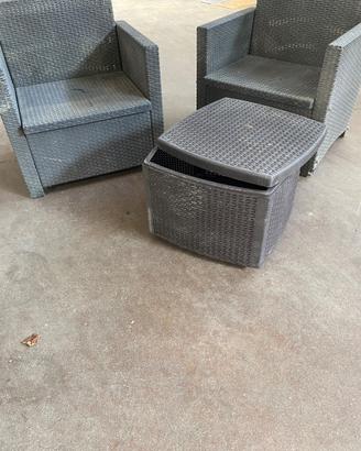 Salotto in rattan