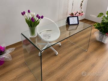 Scrivania/tavolo vetro temperato Tamerice 125x70